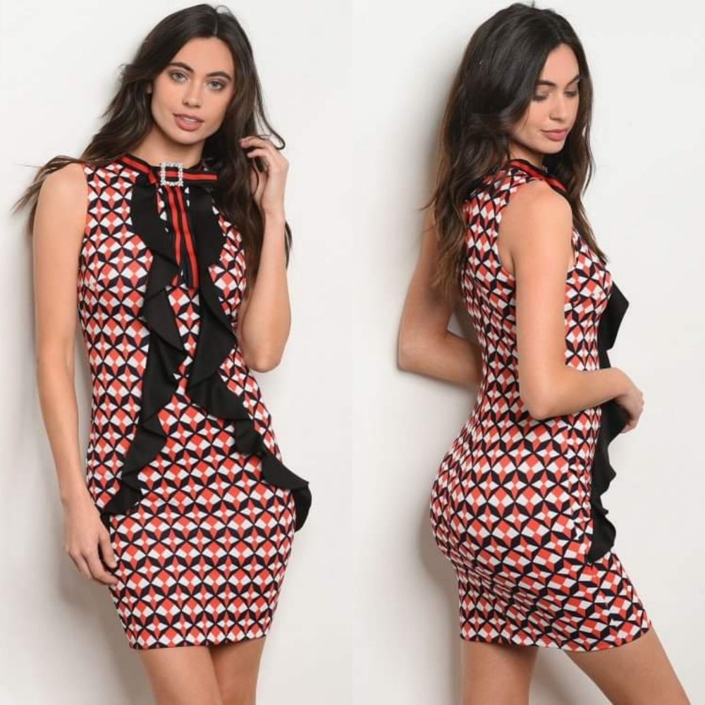 Victorian Times Mock Neck Mini Dress